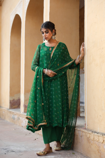 Gomti Green Kurta Set