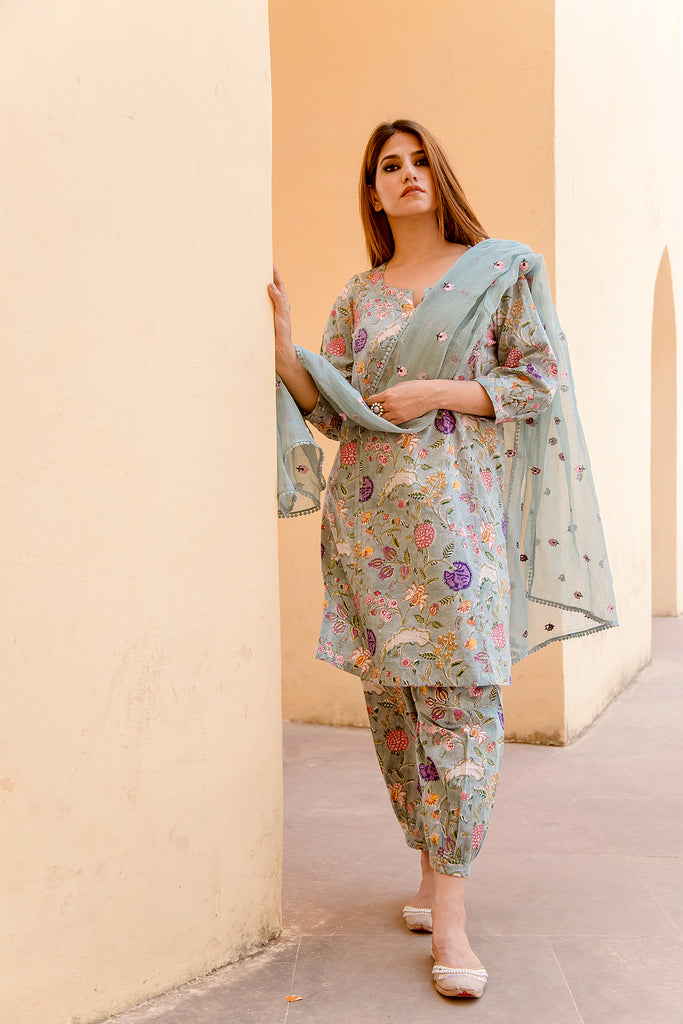 Bloom Sky Straight kurta Set