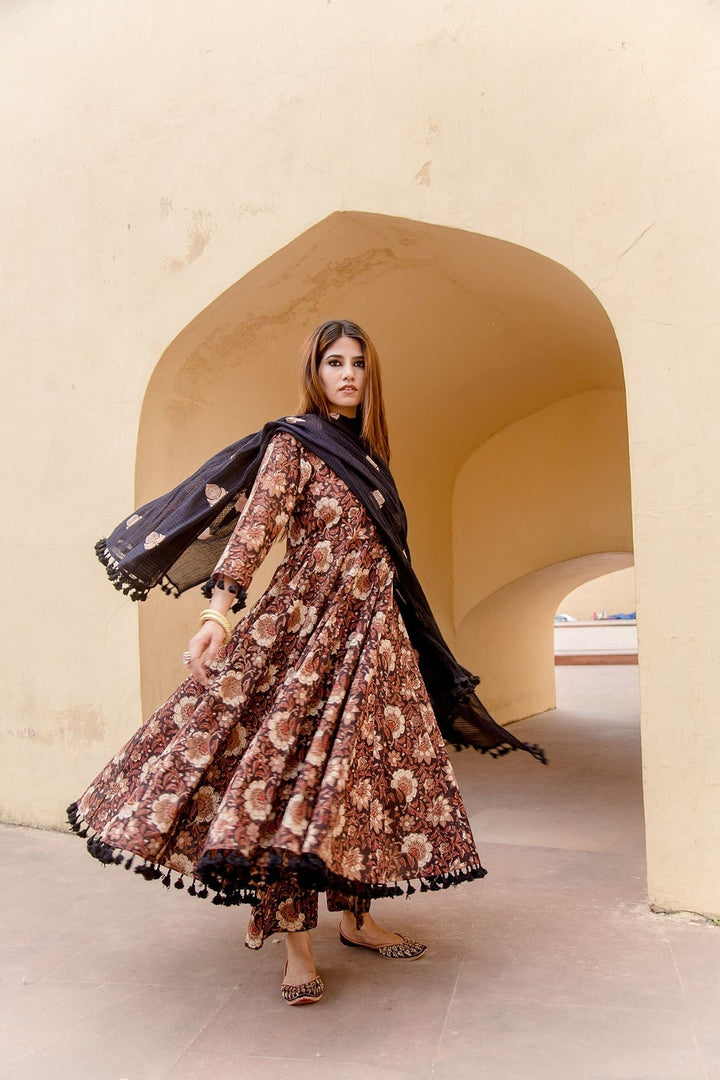 ACACIA BLACK ANARKALI SET Gulabo Jaipur