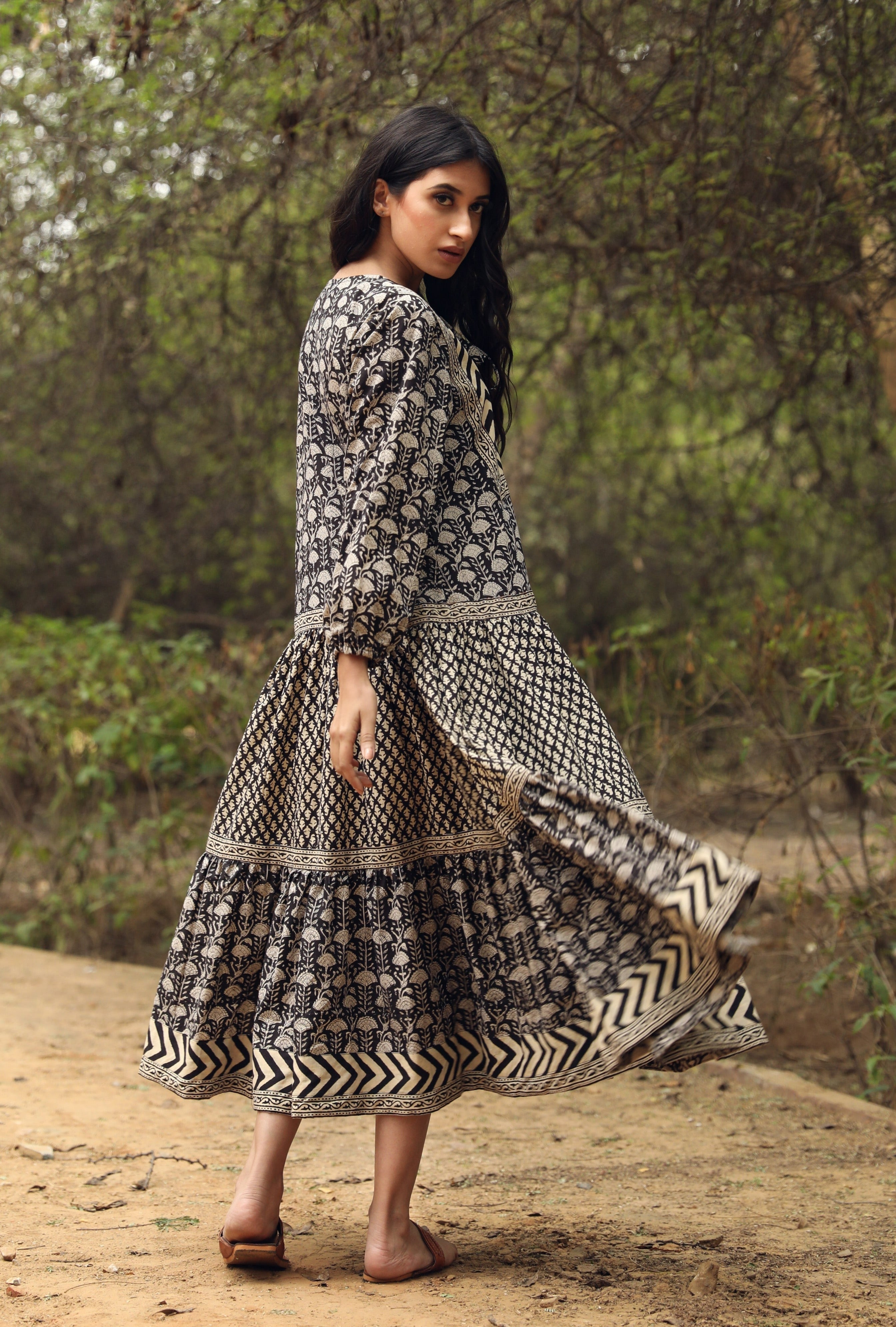 Ahana Black Dress Gulabo Jaipur