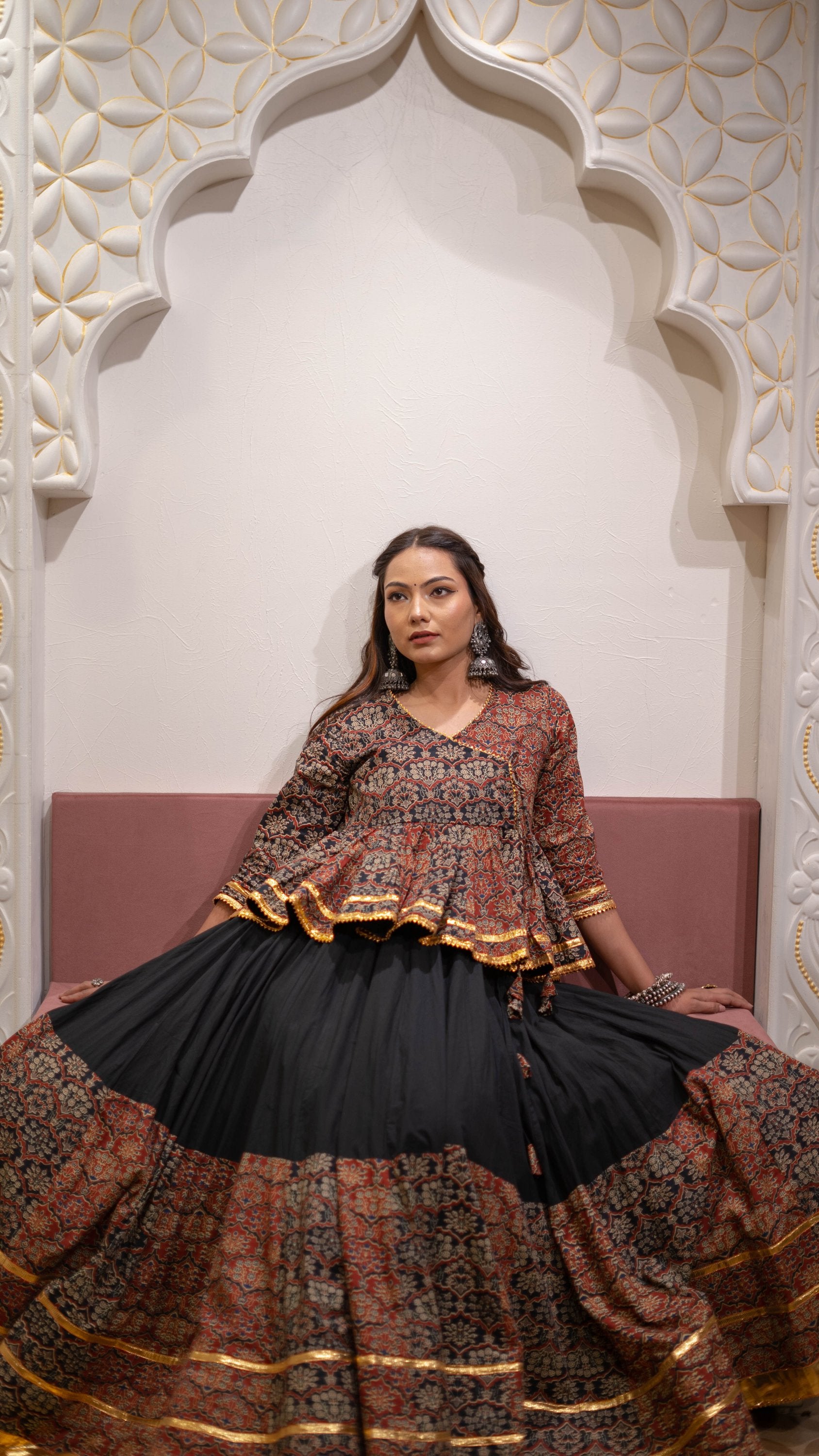 Navya red lehenga