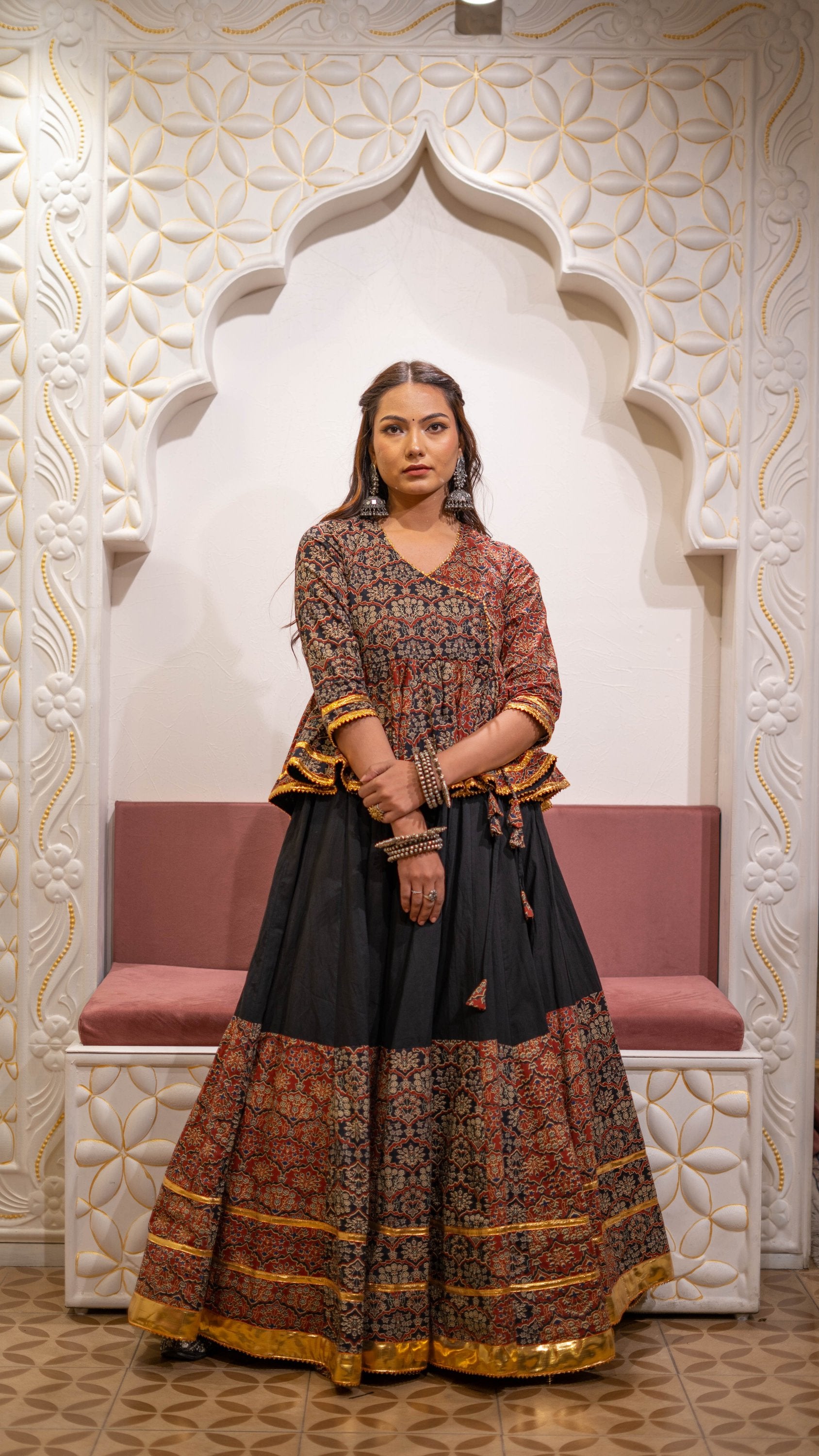 Navya red lehenga