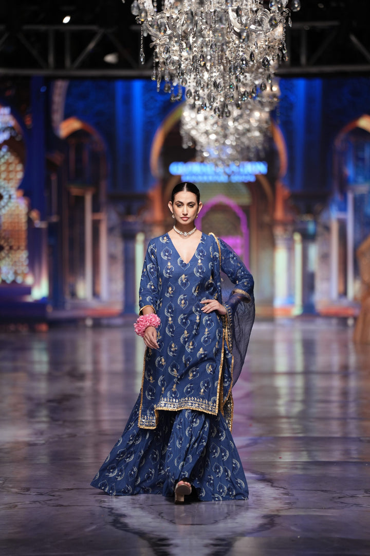 Nazia Blue Sharara Set