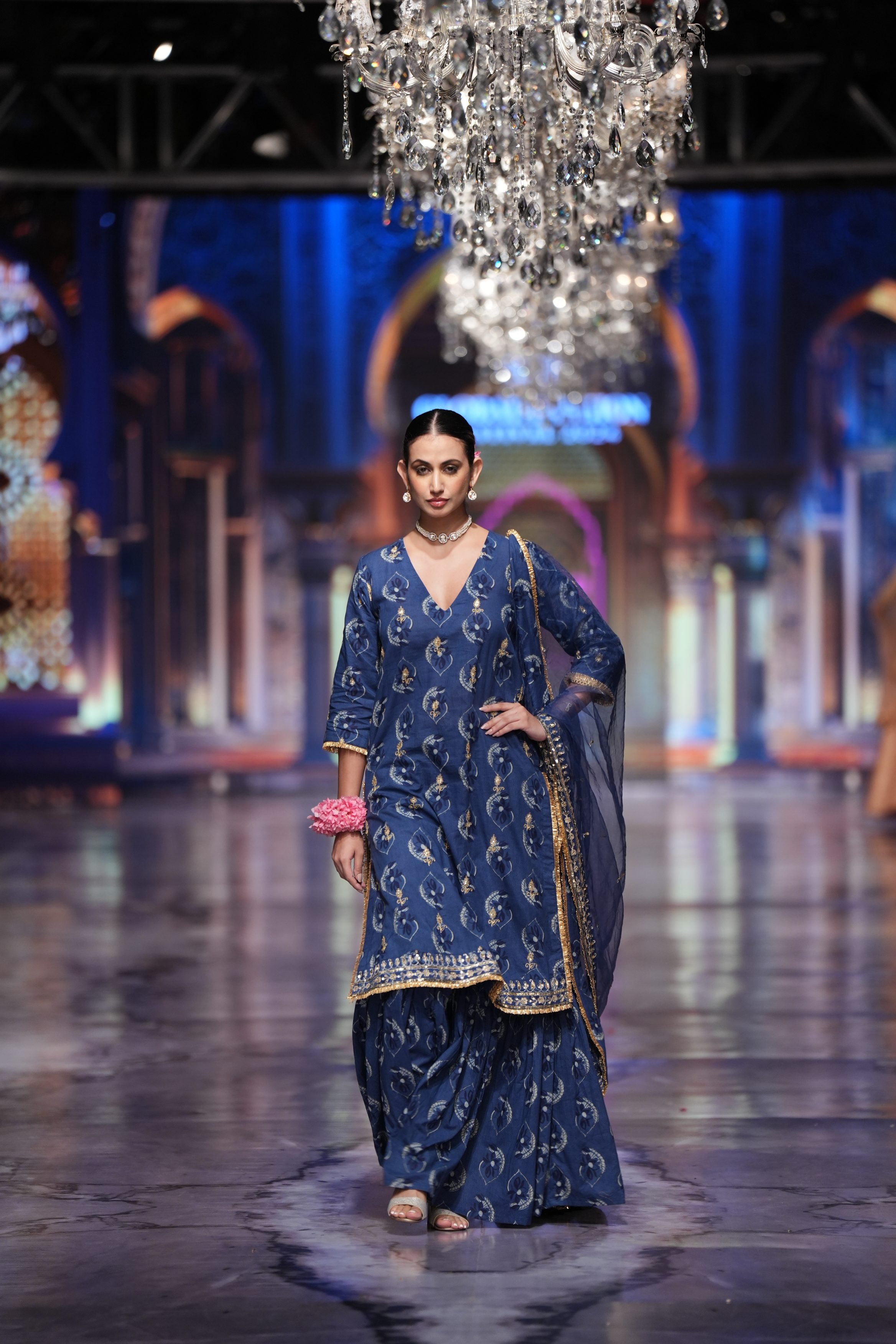 Nazia Blue Sharara Set