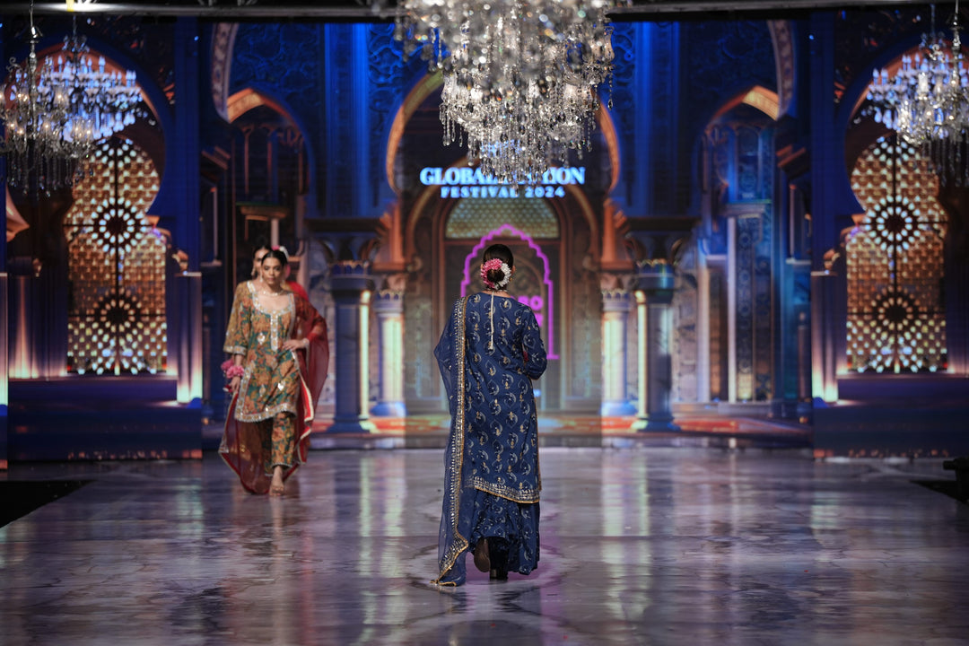 Nazia Blue Sharara Set