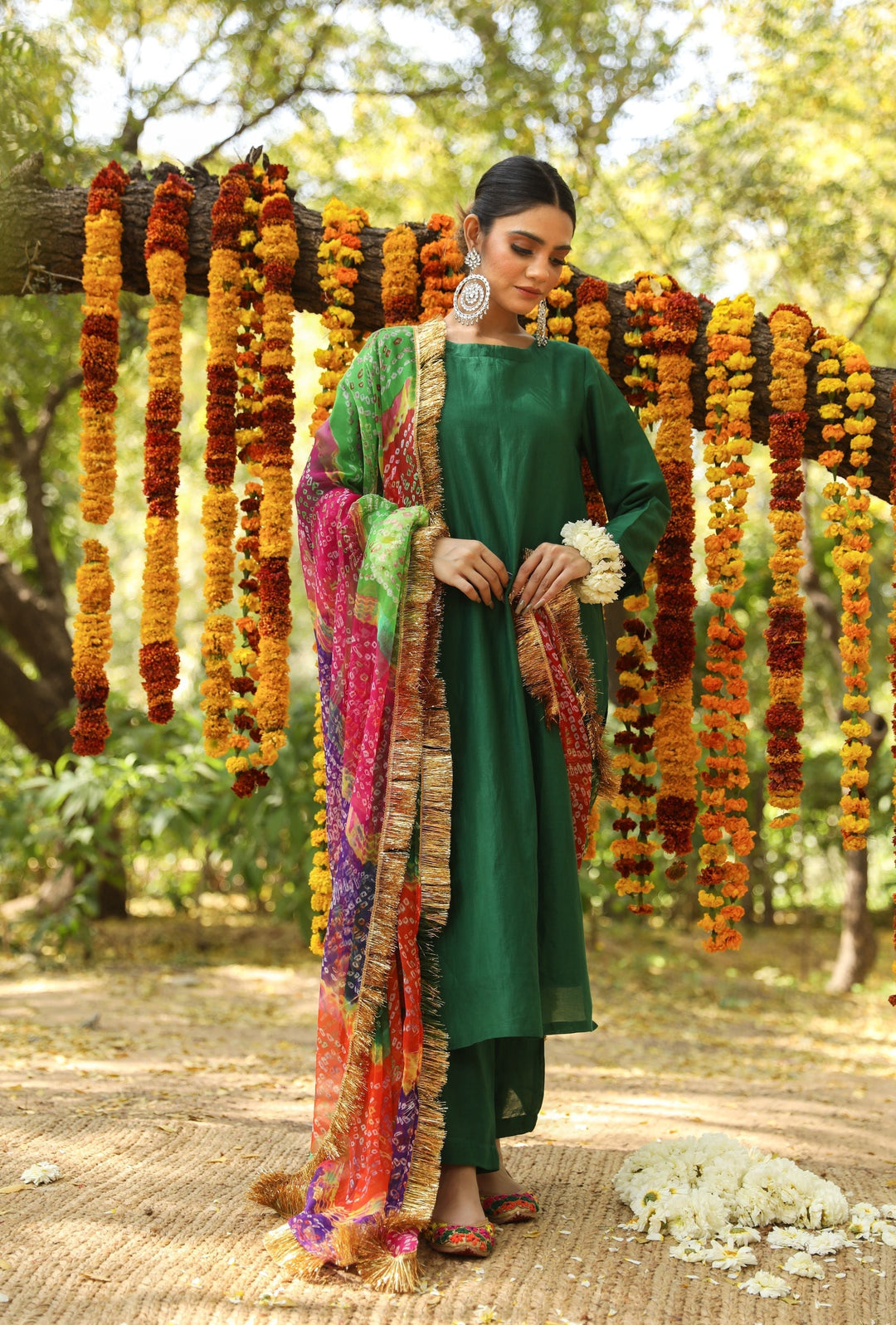 HEMA GREEN STRAIGHT SET Gulabo Jaipur