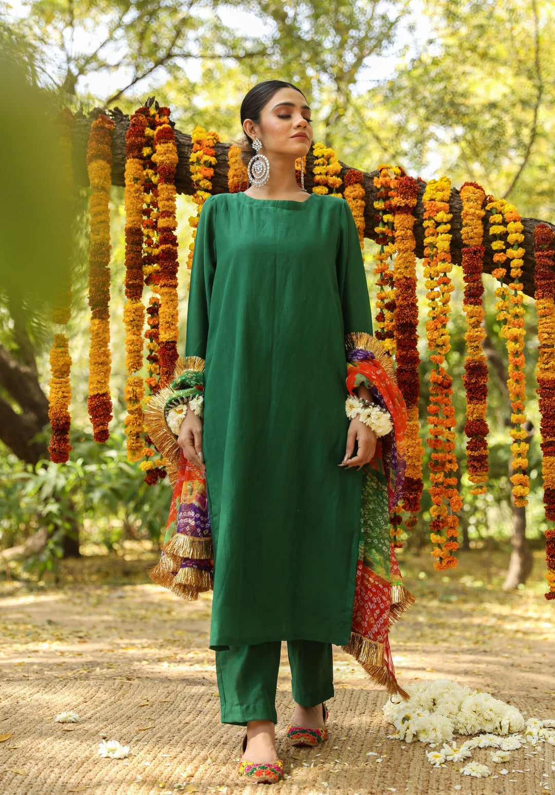 HEMA GREEN STRAIGHT SET Gulabo Jaipur