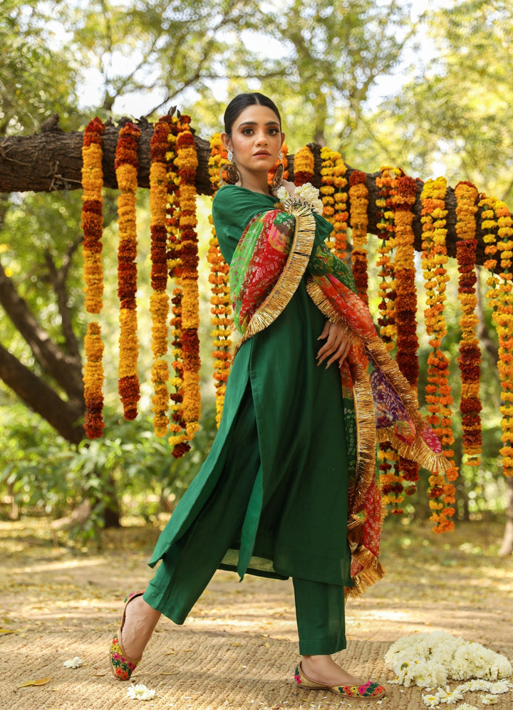 HEMA GREEN STRAIGHT SET Gulabo Jaipur