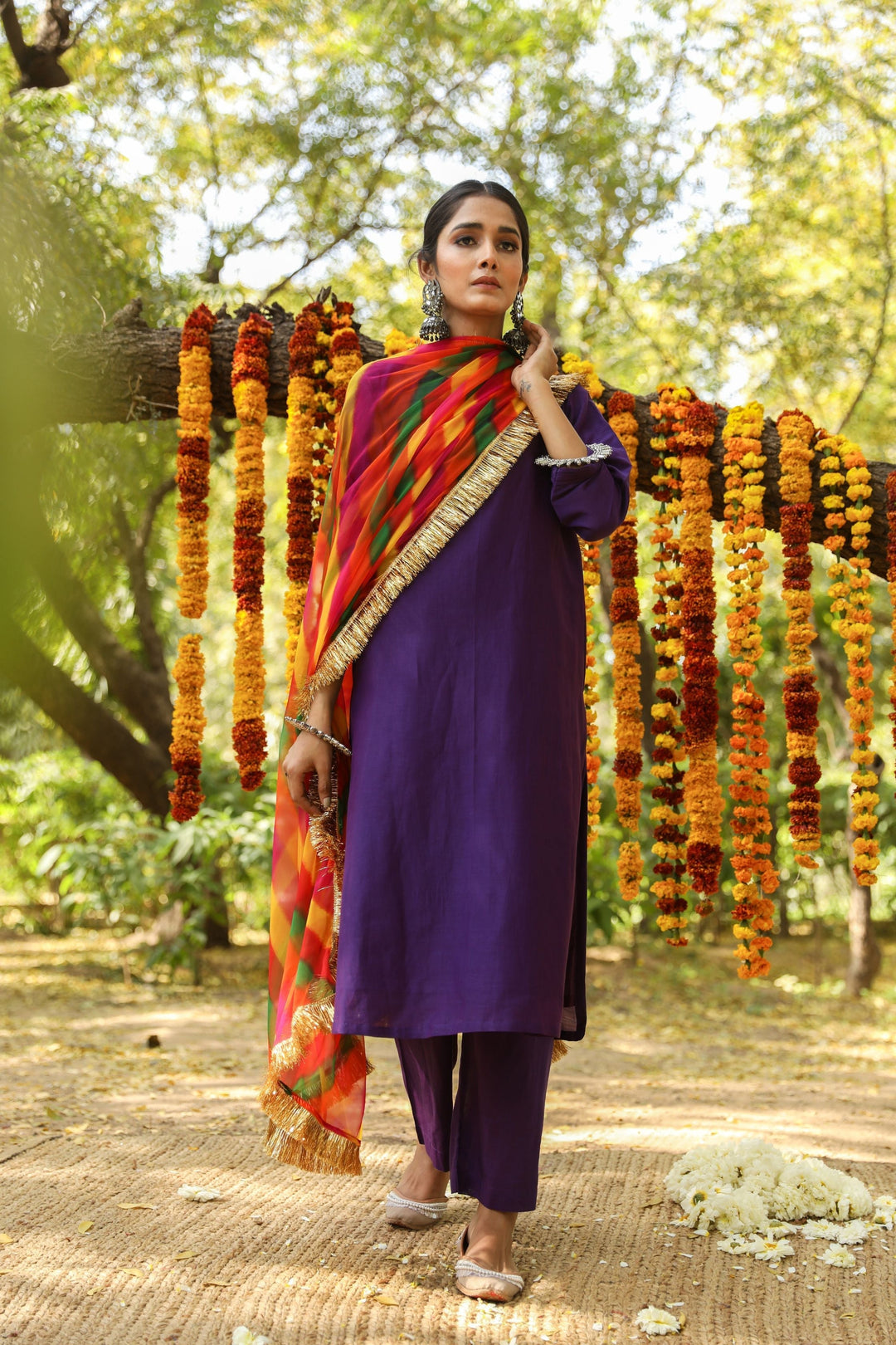 HEMA PURPLE STRAIGHT SET Gulabo Jaipur