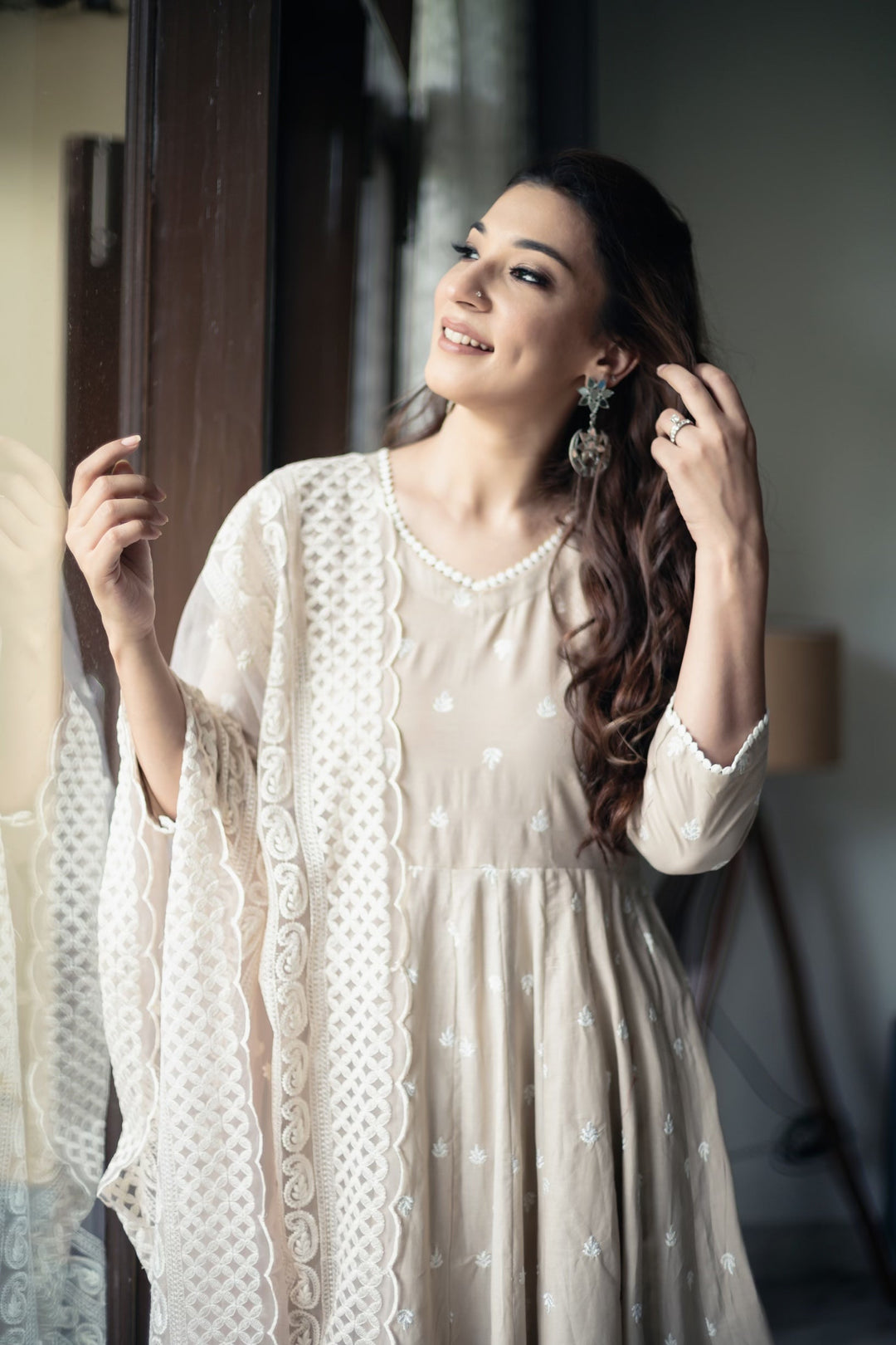 Hairat Grey Anarkali Set Gulabo Jaipur