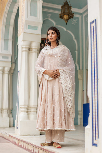 Hairat Grey Anarkali Set Gulabo Jaipur