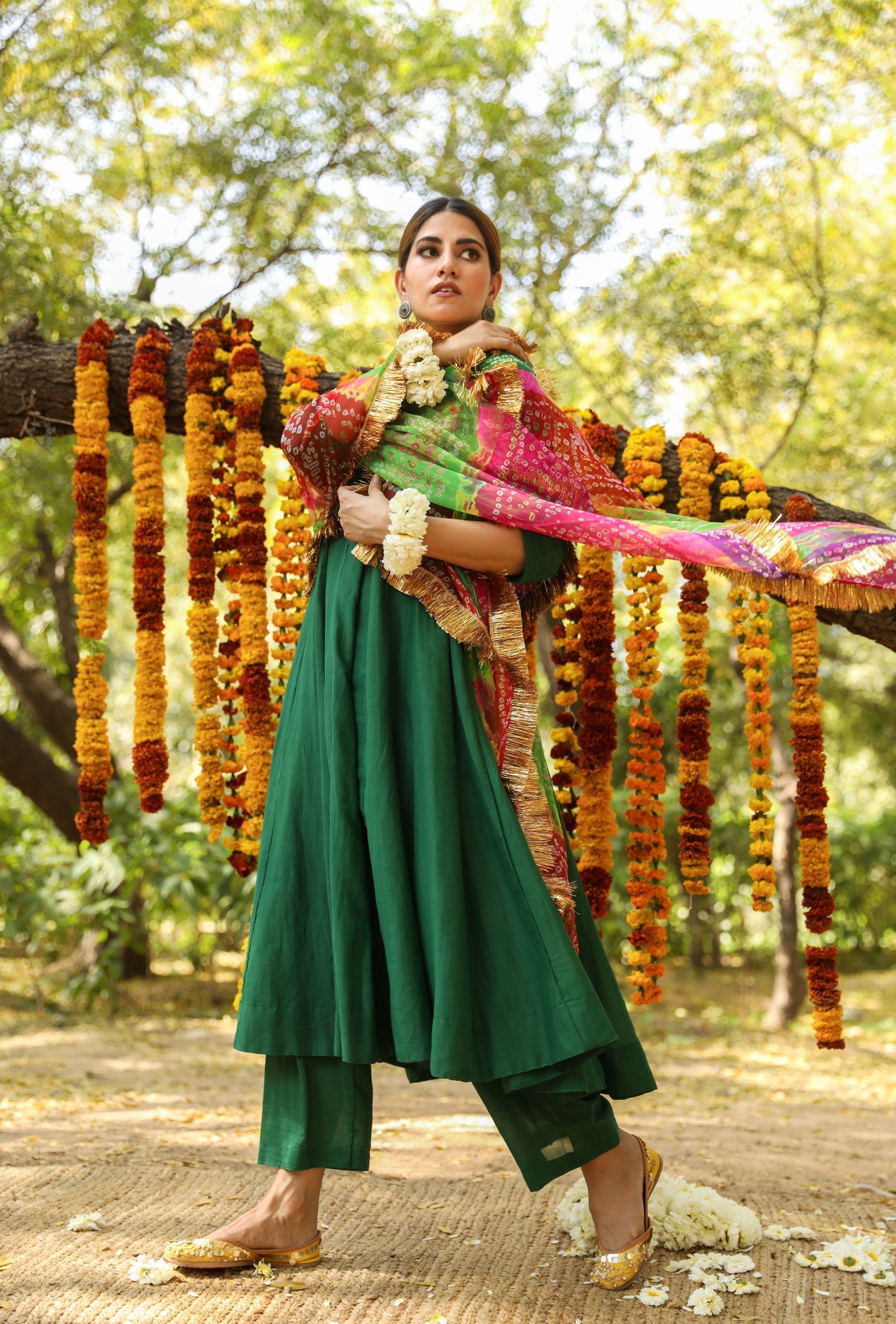 Hema Green Anarkali Set Gulabo Jaipur