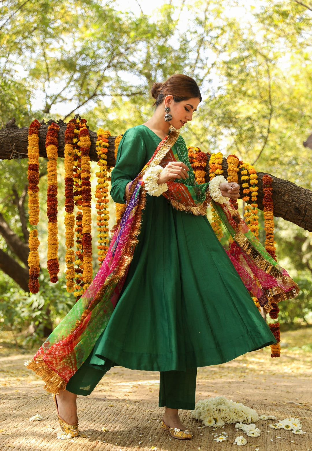 Hema Green Anarkali Set Gulabo Jaipur