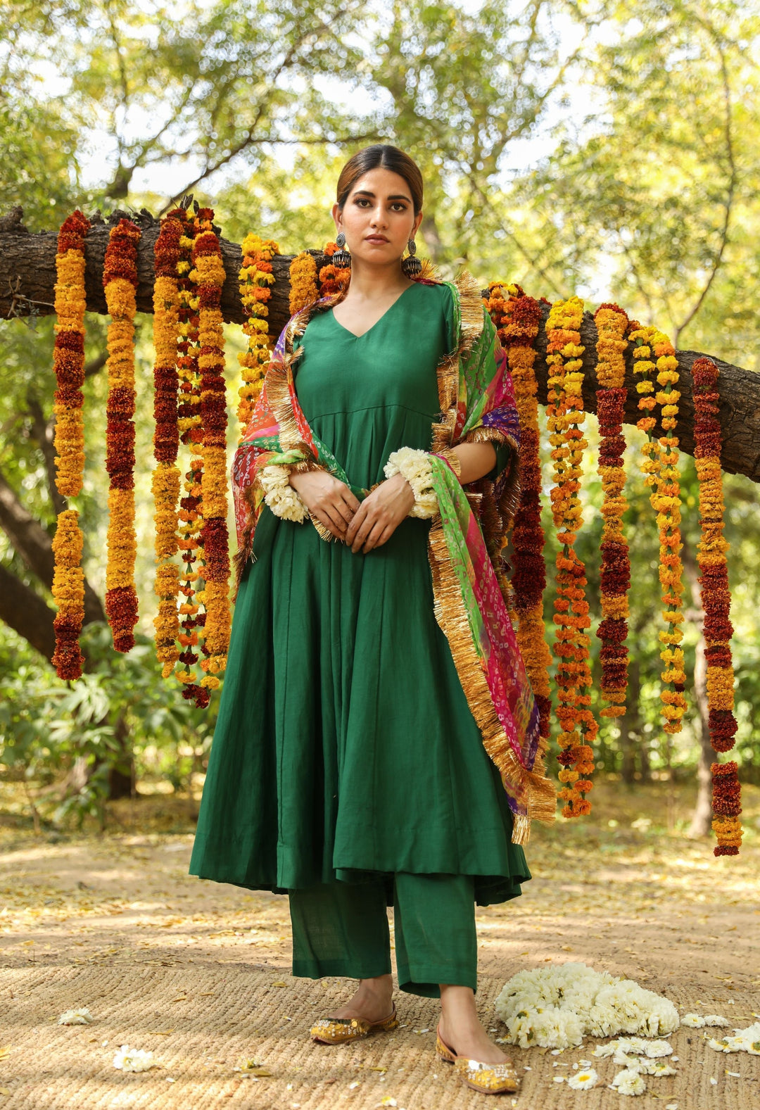 Hema Green Anarkali Set Gulabo Jaipur