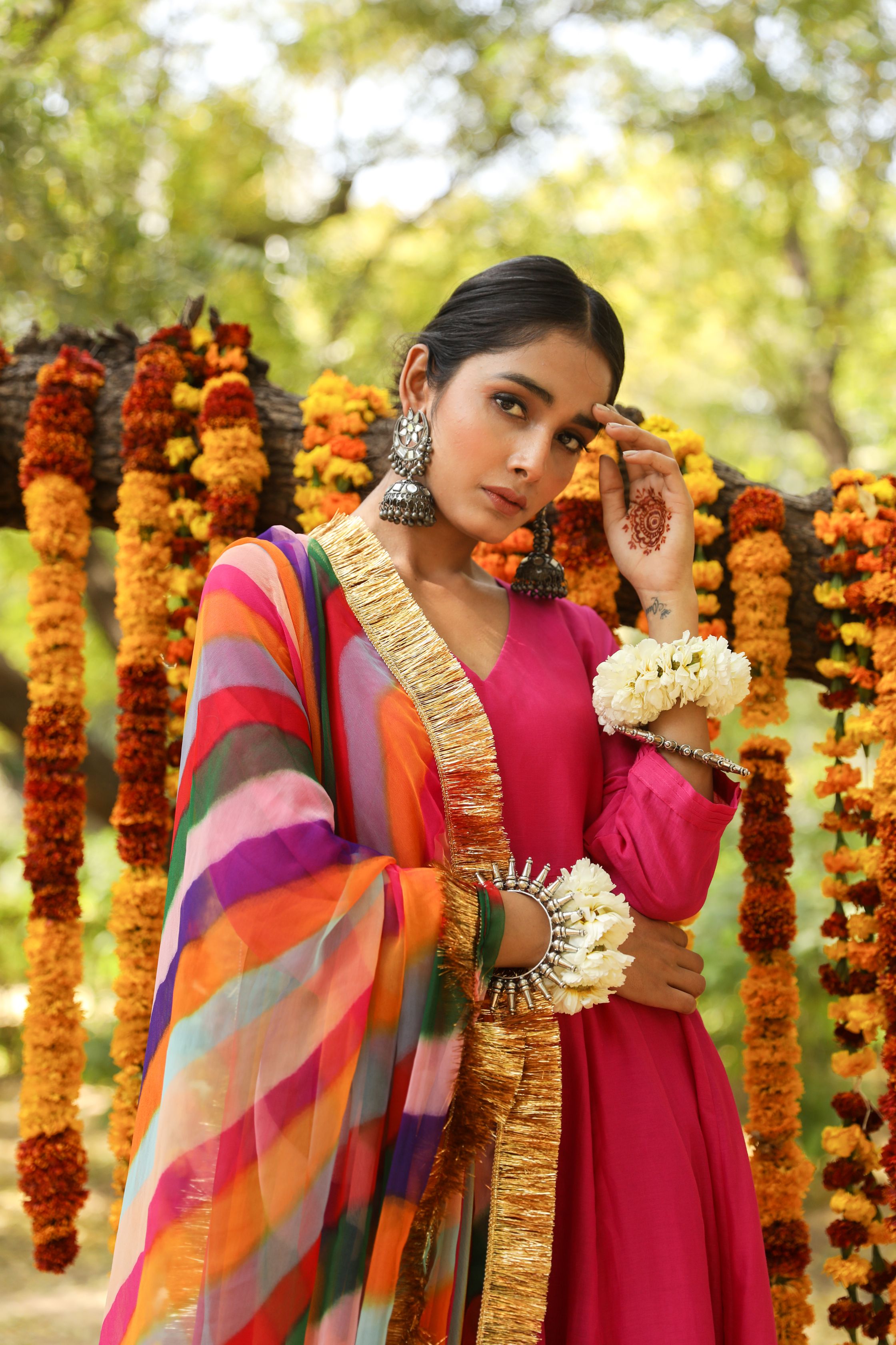 Hema Pink Anarkali Set Gulabo Jaipur