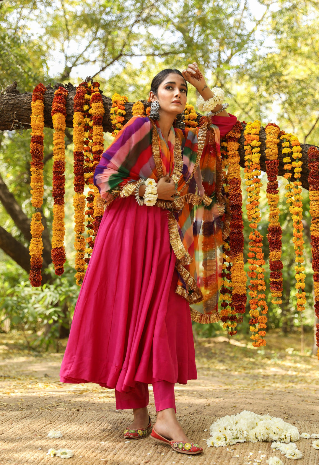 Hema Pink Anarkali Set Gulabo Jaipur