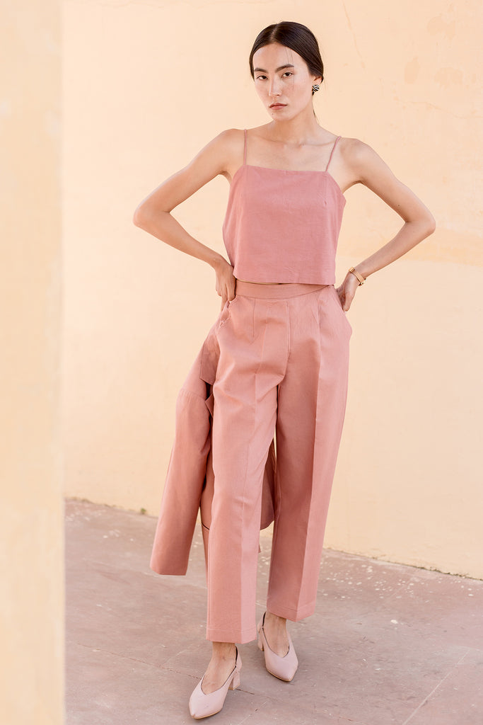 Reha Peach Coat Pant Set