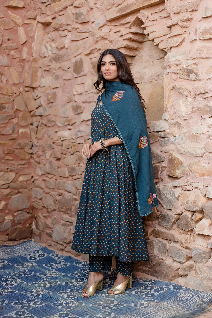 Padma Navy Anarkali Set