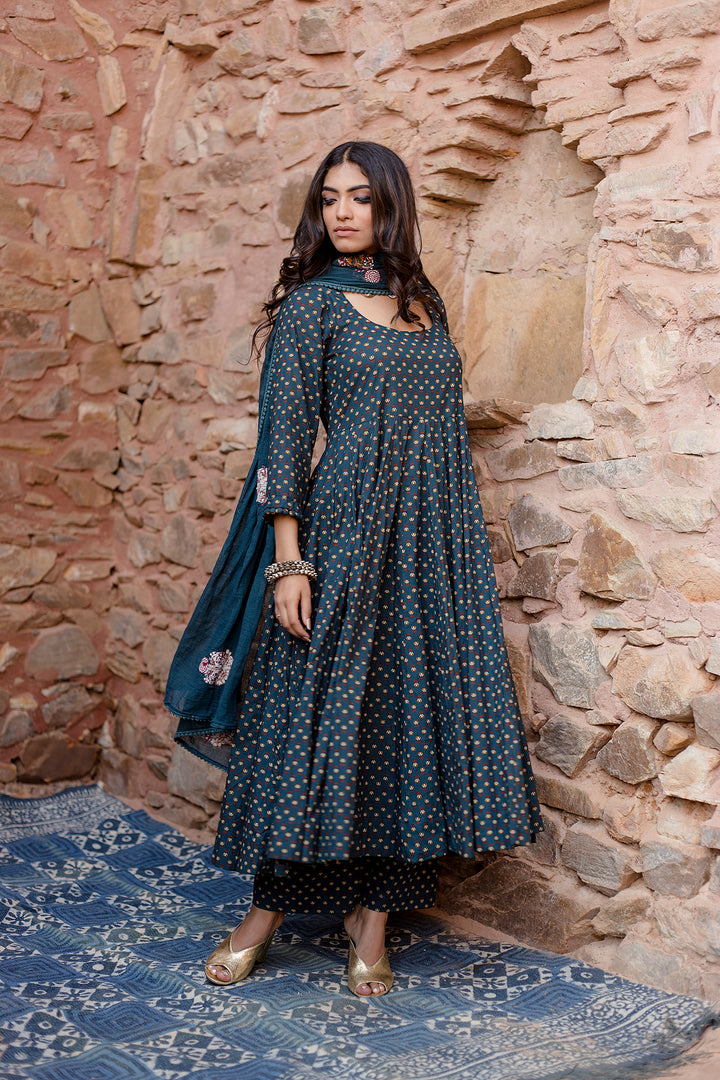 Padma Navy Anarkali Set