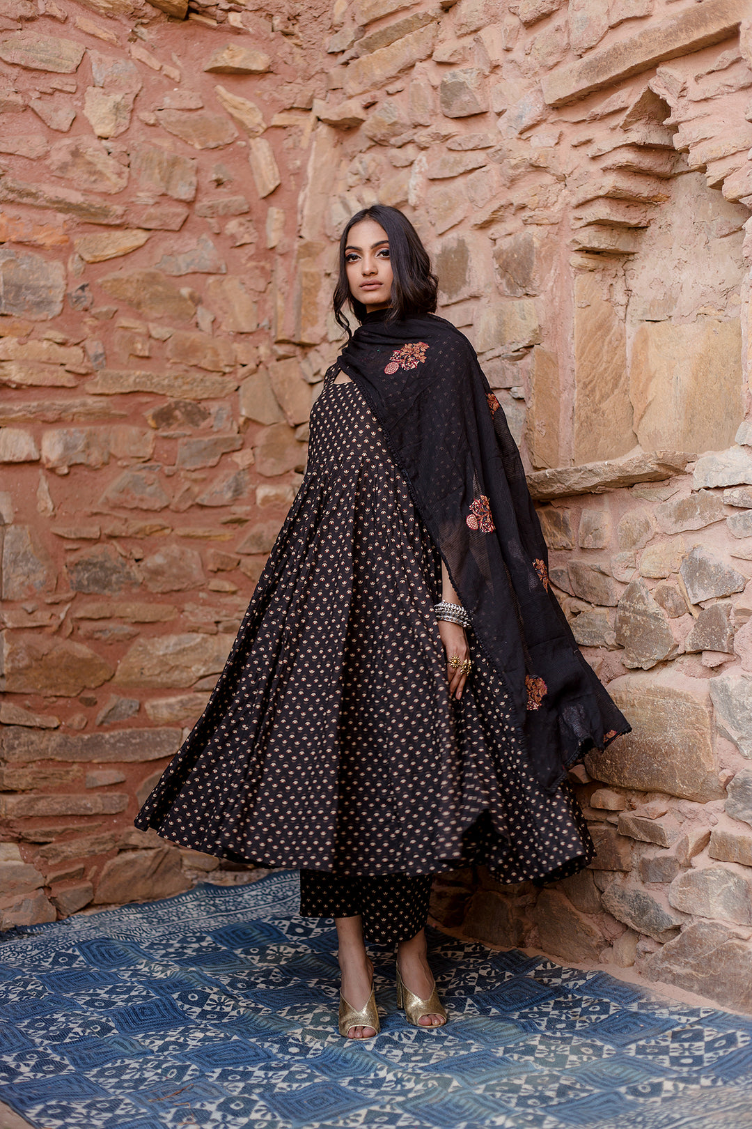 Padma Black Anarkali Set