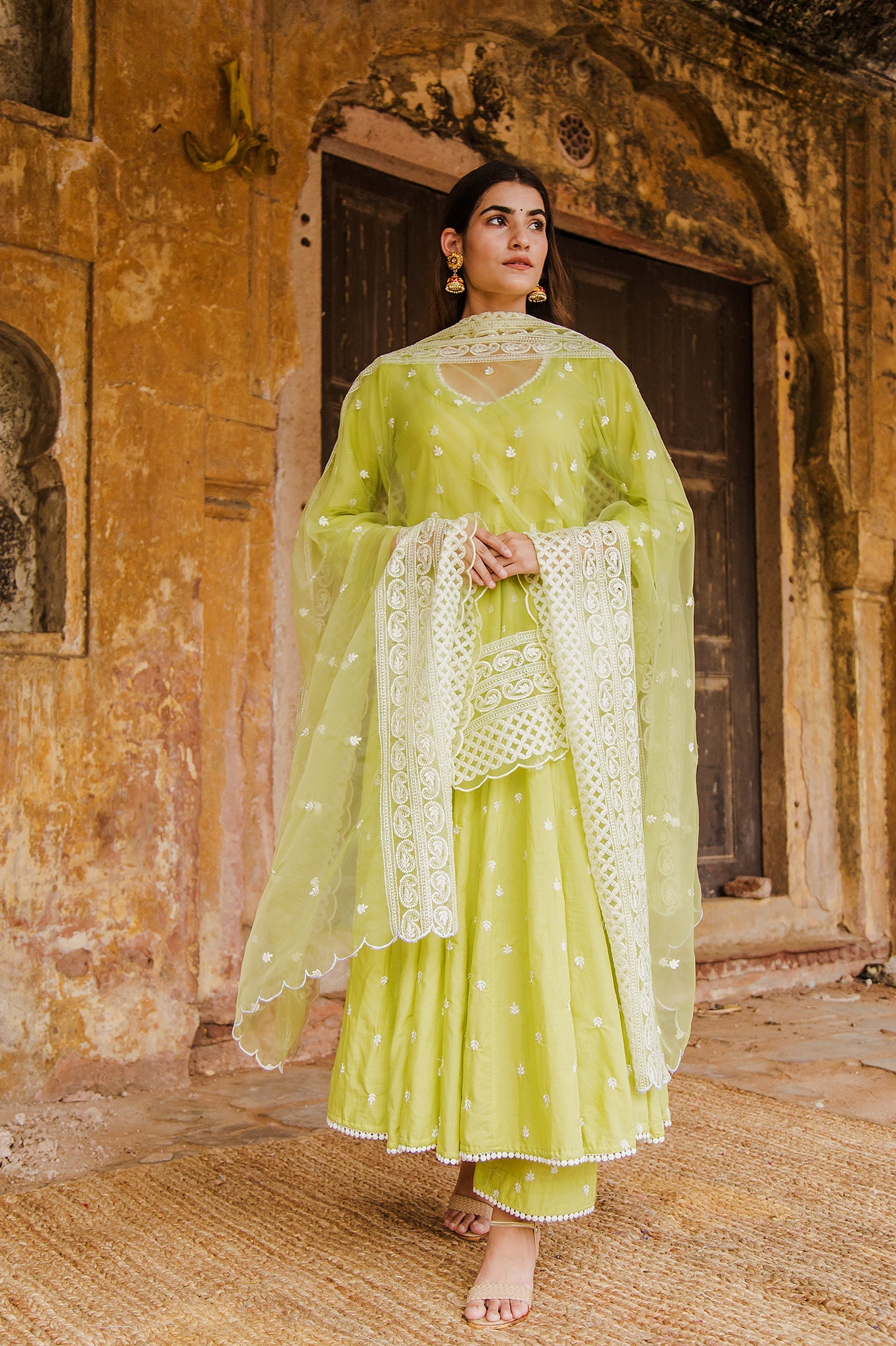 Hairat Green Anarkali Set