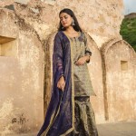 Nimra Blue Sharara Set