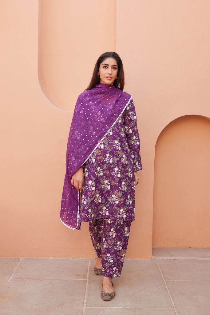 Anjum Purple Straight Set