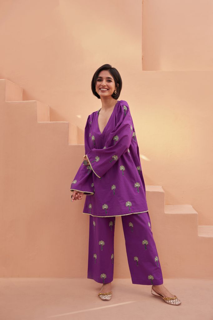 Palm Purple Co-Ord Set