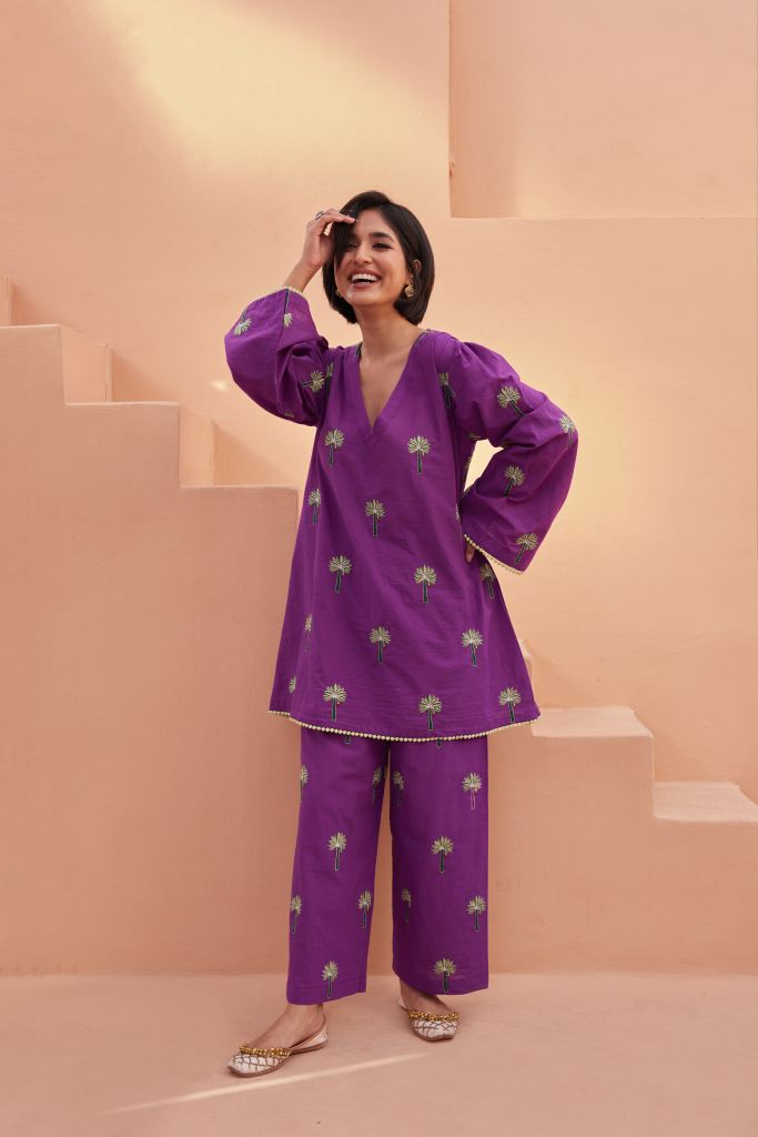 Palm Purple Co-Ord Set