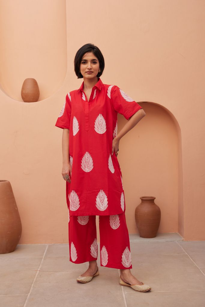 Khalak Red Co-ord Set