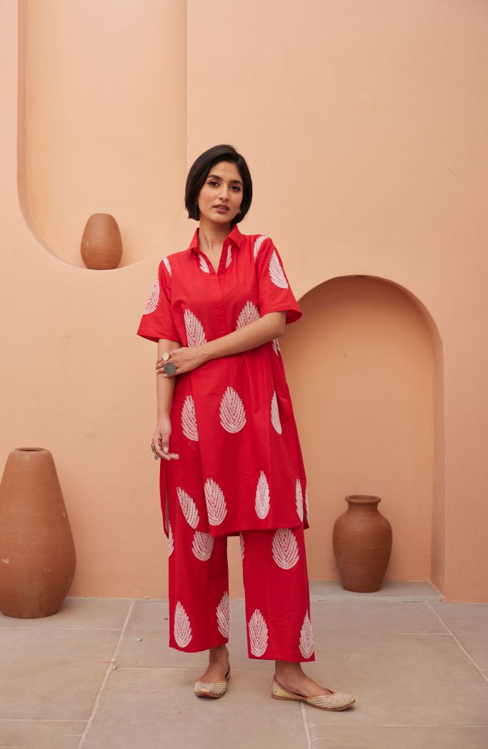 Khalak Red Co-ord Set