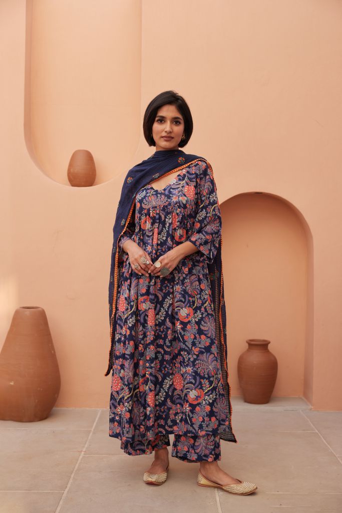 Suki Blue Anarkali Set