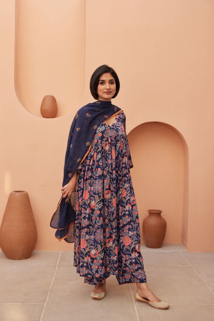 Suki Blue Anarkali Set