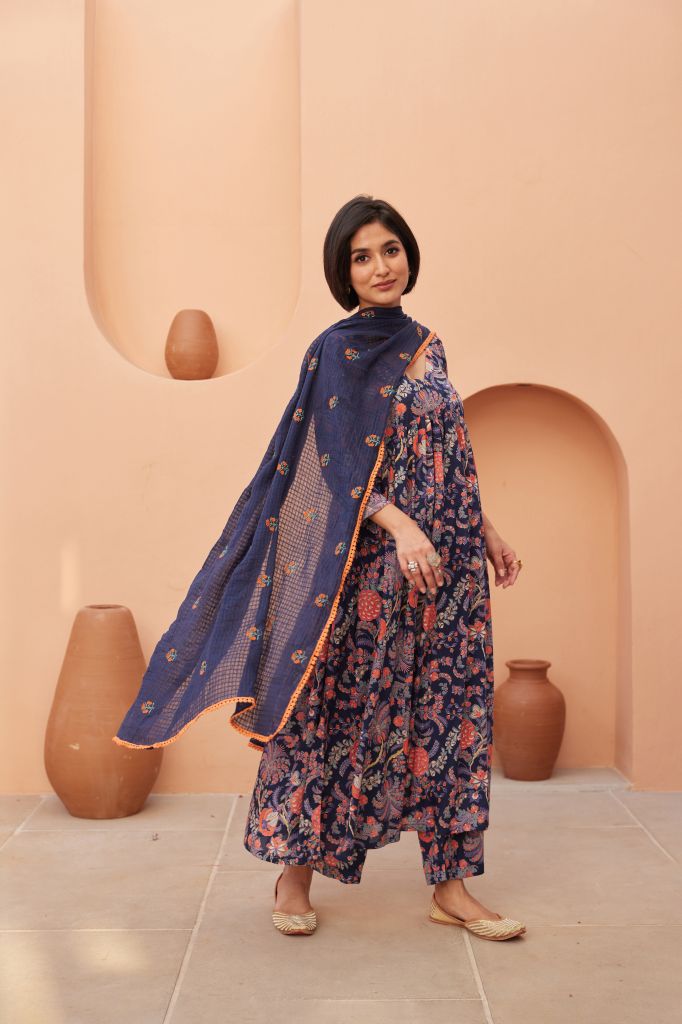 Suki Blue Anarkali Set