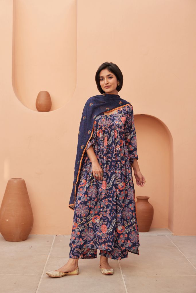 Suki Blue Anarkali Set