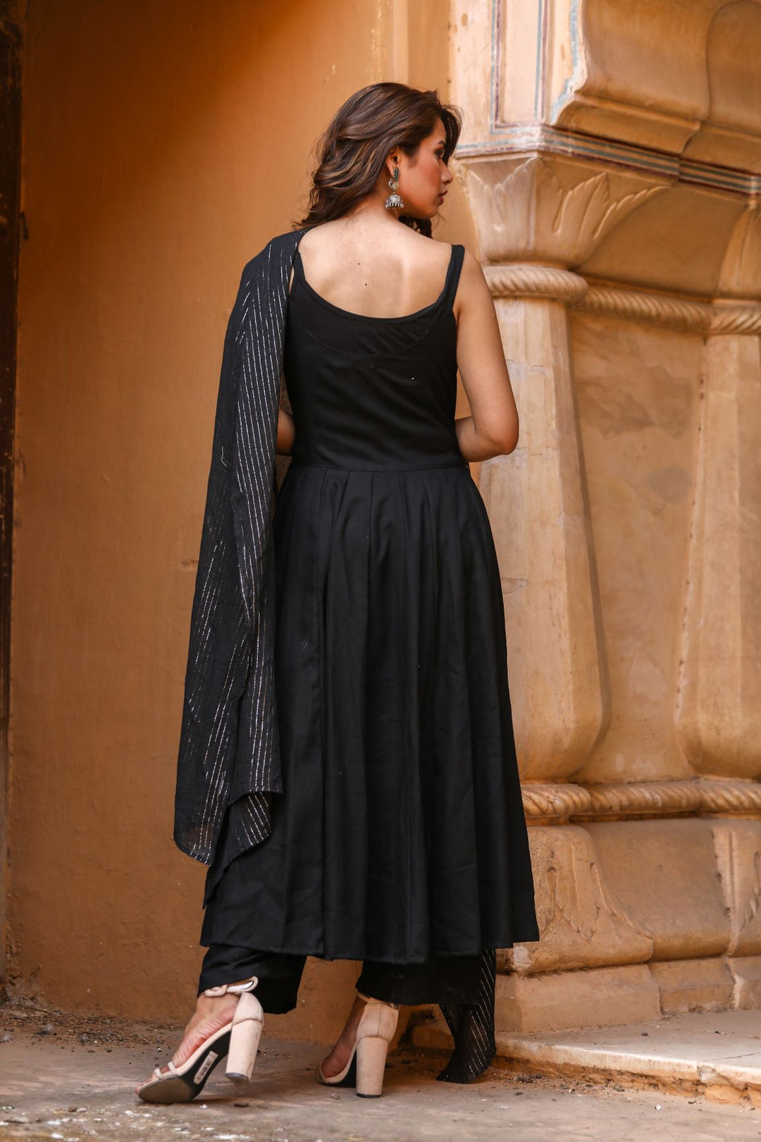 Noori Black Anarkali Set Gulabo Jaipur