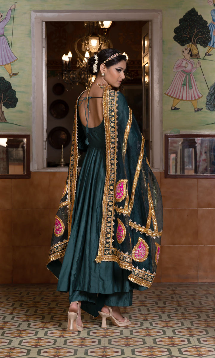 Shri Green Anarkali Set