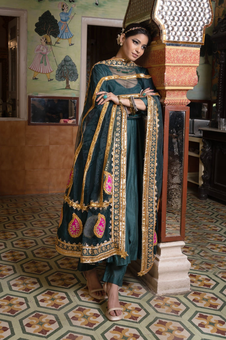 Shri Green Anarkali Set