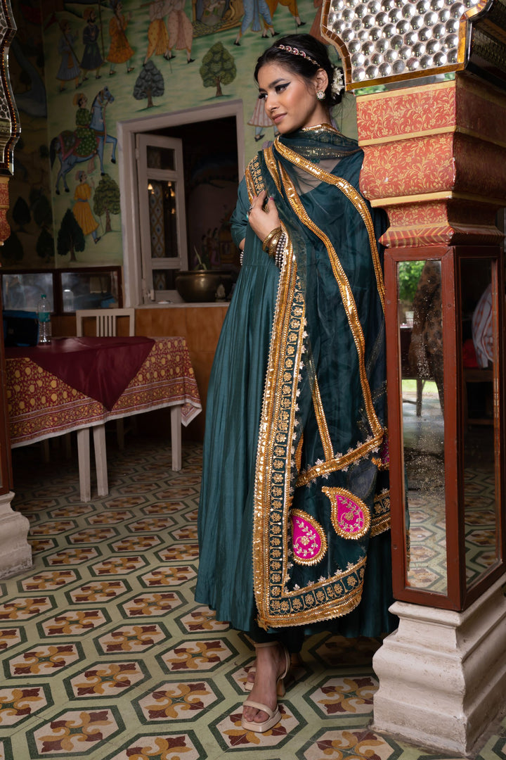 Shri Green Anarkali Set