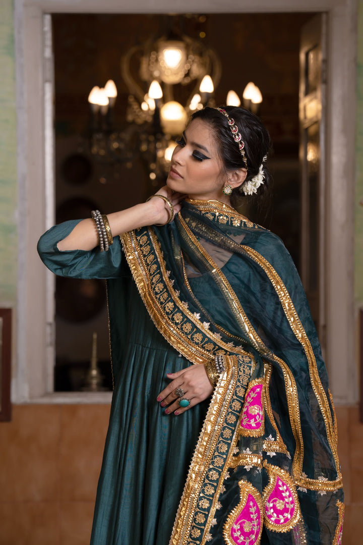 Shri Green Anarkali Set