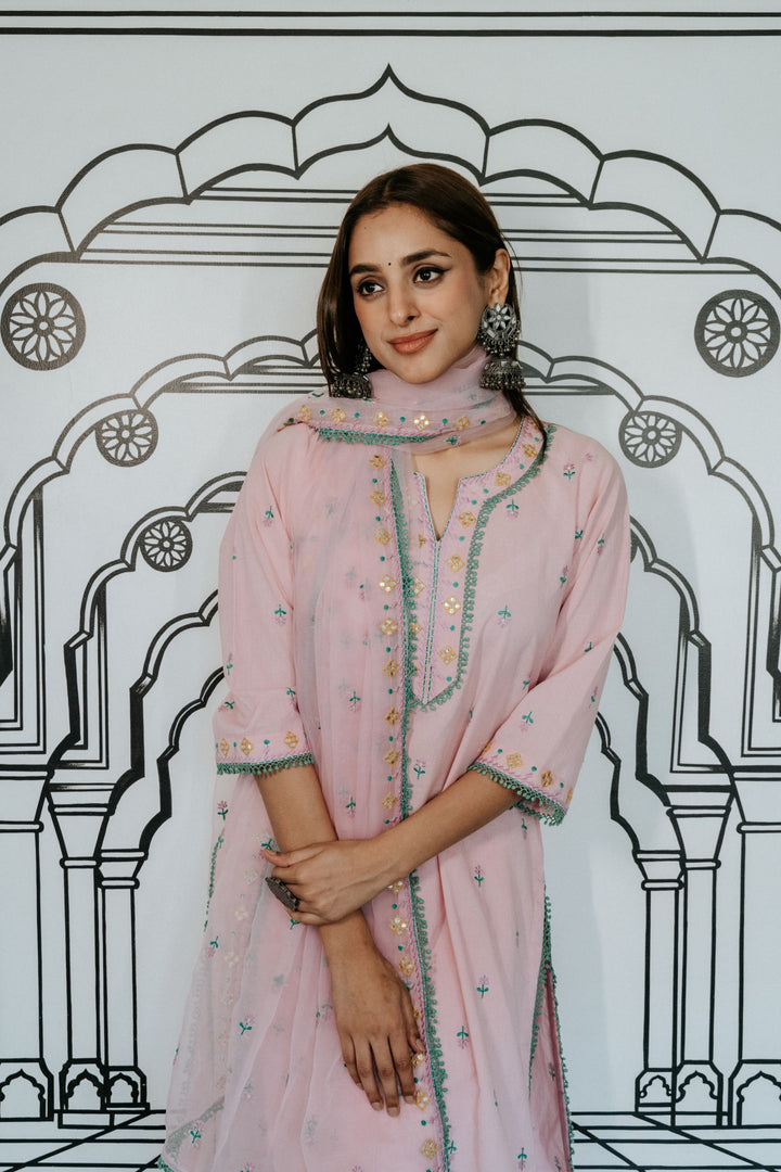 Niha Light Pink Straight Kurta Set