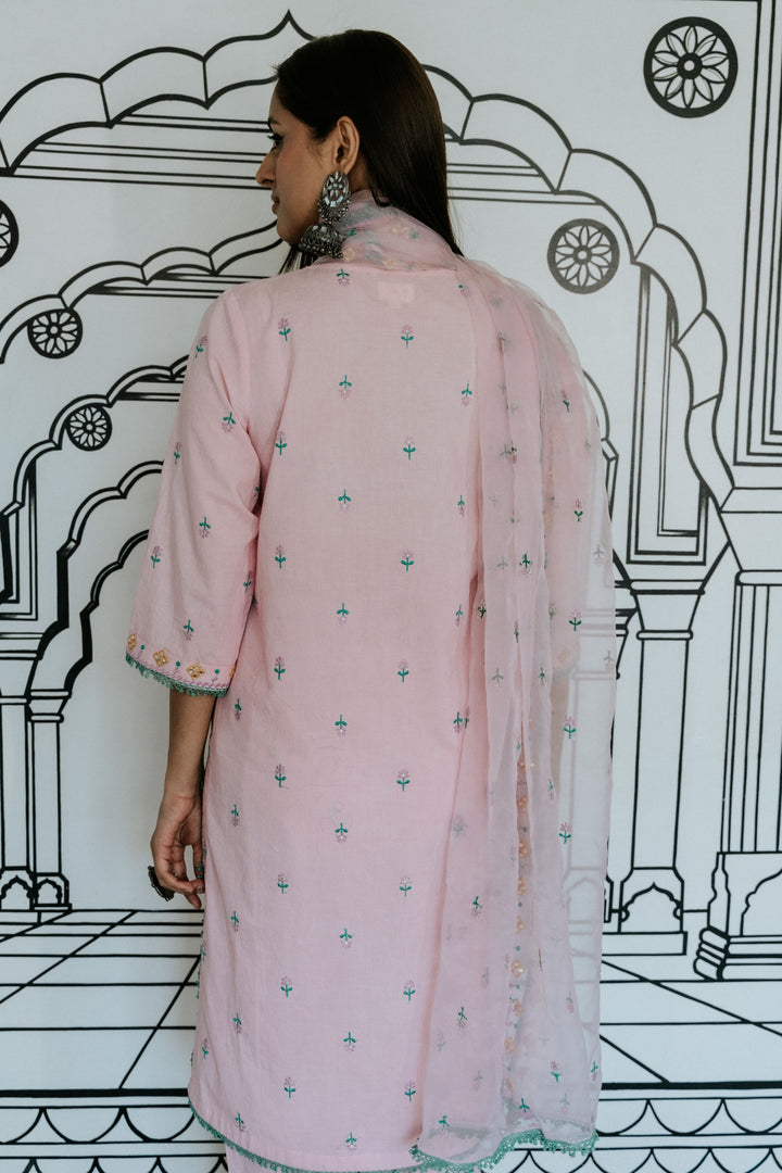 Niha Light Pink Straight Kurta Set