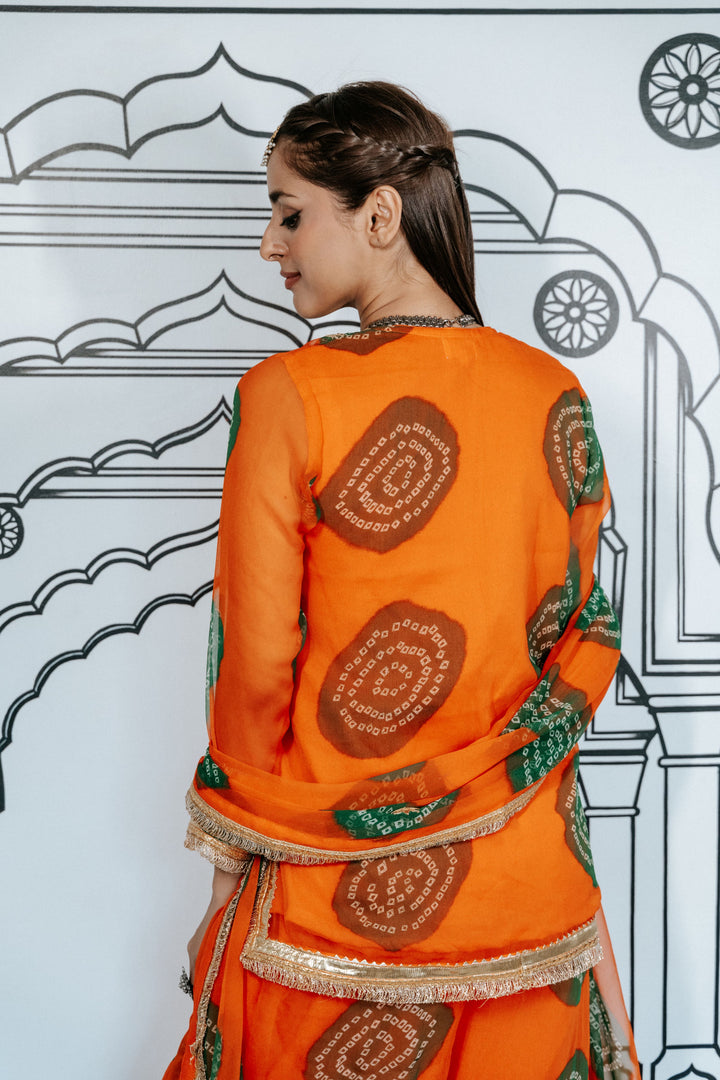 Aksar Orange Sharara Set