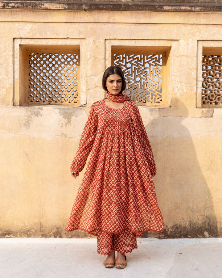 ABAYA RED SET Gulabo Jaipur