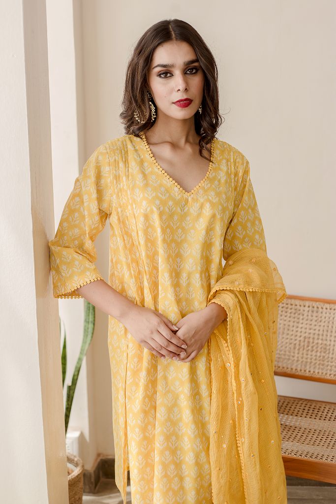 ANJULI YELLOW SET Gulabo Jaipur