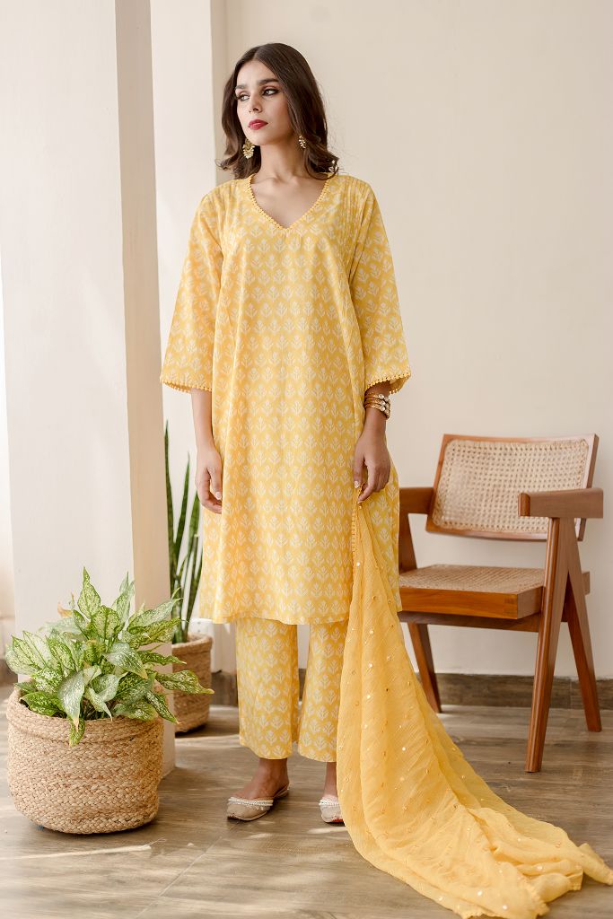 ANJULI YELLOW SET Gulabo Jaipur