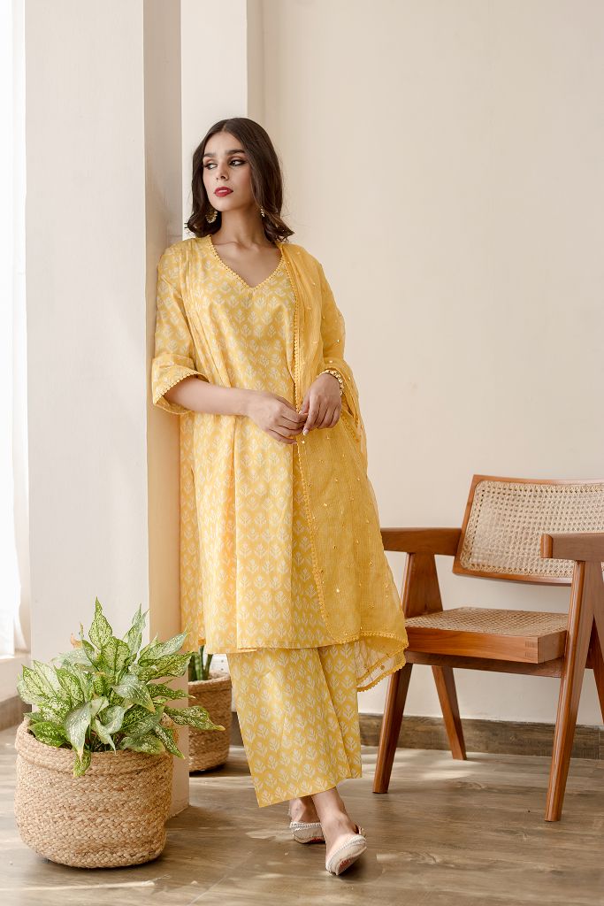 ANJULI YELLOW SET Gulabo Jaipur