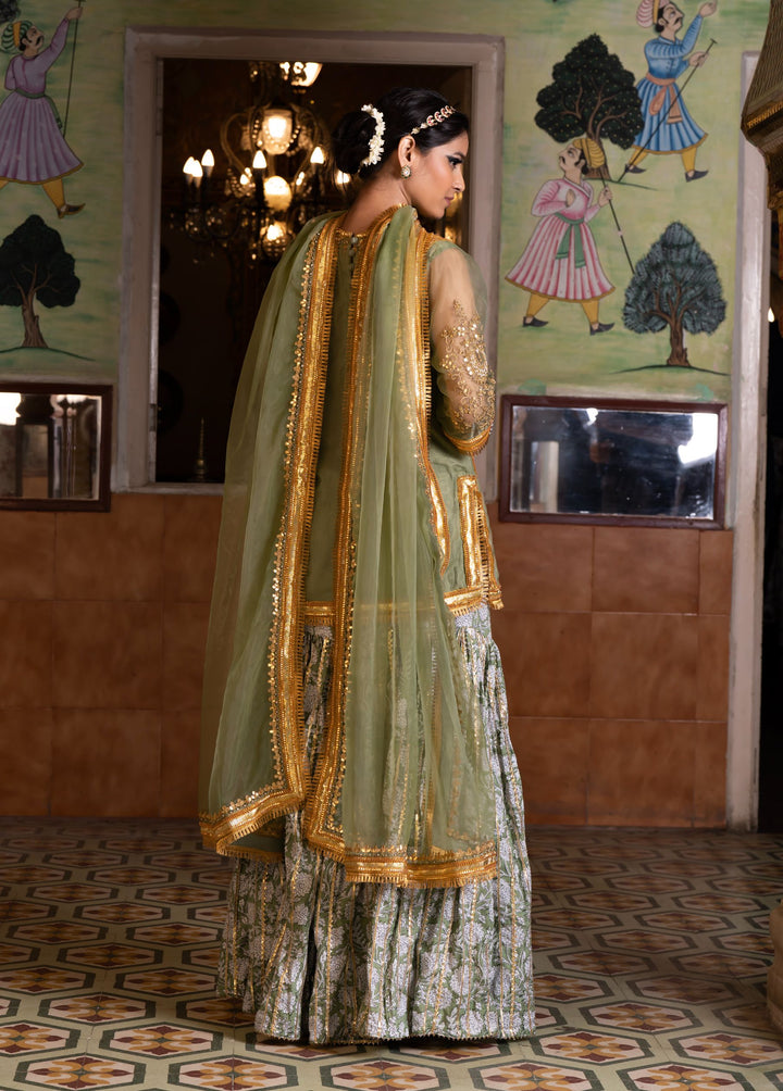 ASMAAN GREEN SHARARA SET Gulabo Jaipur