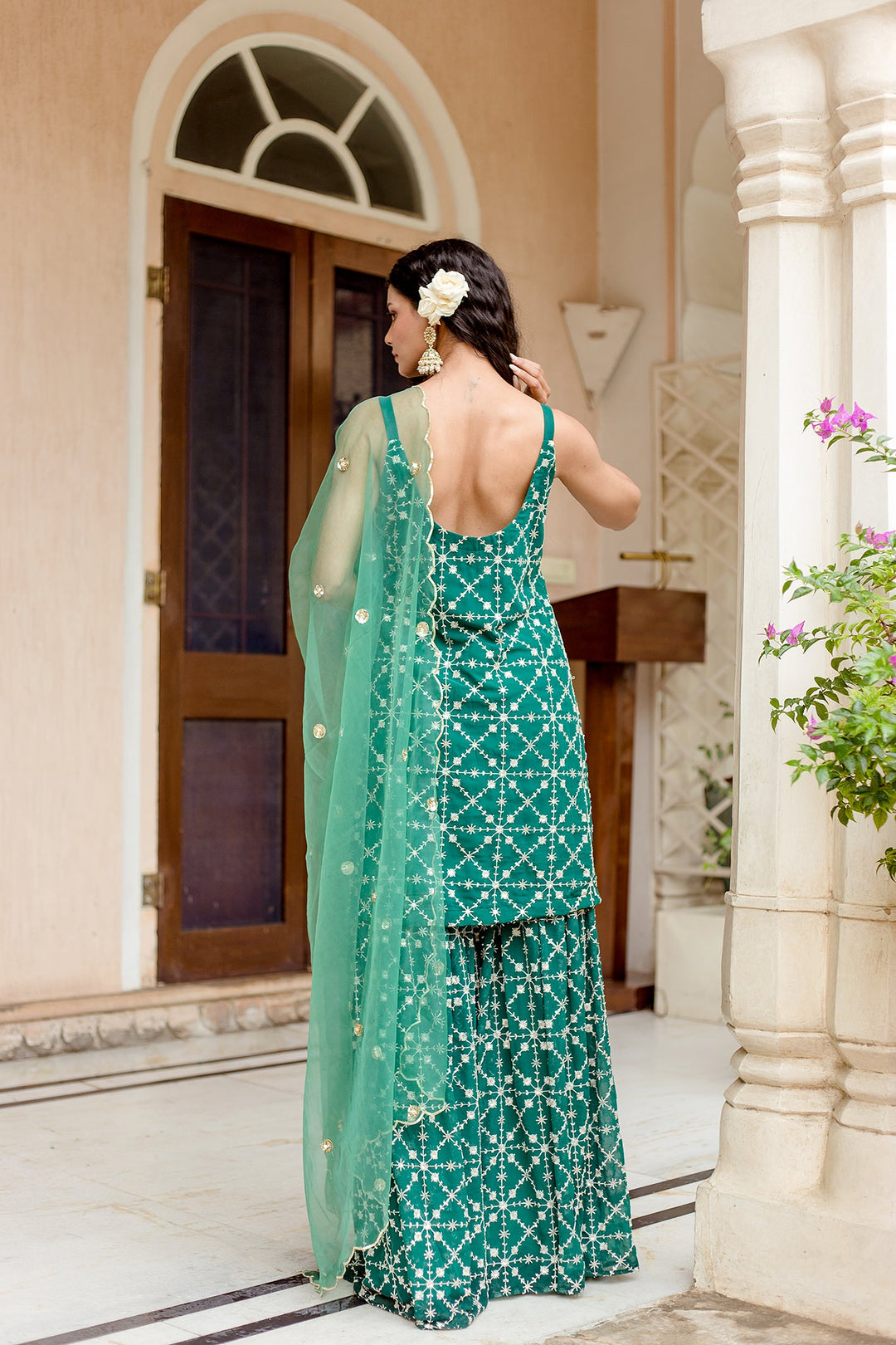 Bahaar Green Sharara Set Gulabo Jaipur