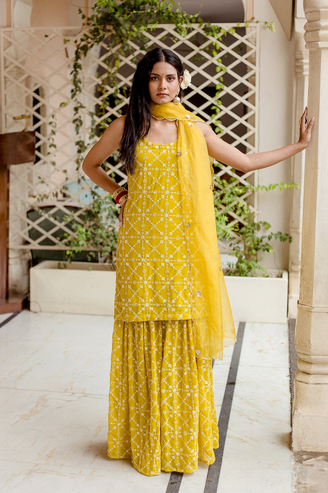 Bahaar Yellow Sharara Set Gulabo Jaipur